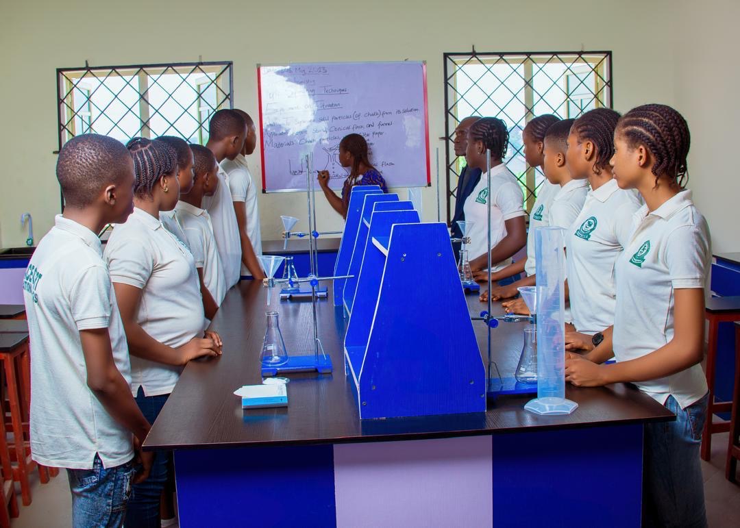 Grace Court students in a science laboratory