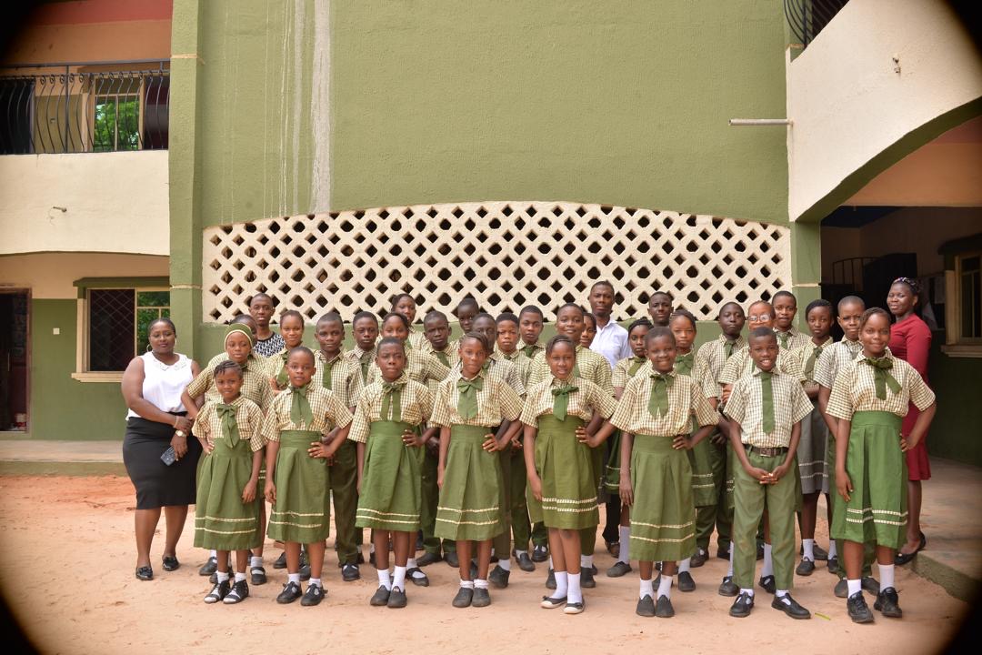 Grace Court pupils in school uniform